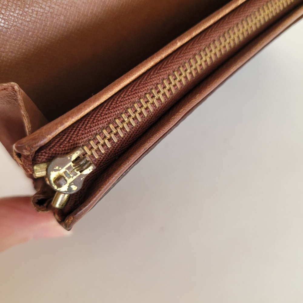 Louis Vuitton Monogram Canvas Portefeuille Tresor Etui Wallet Brown Vintage - Picture 7 of 15